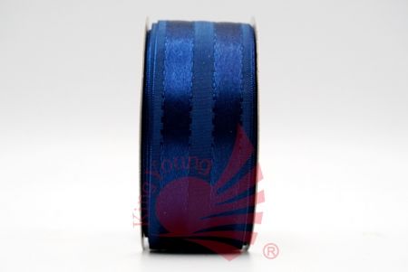 Matte & Glossy Woven Ribbon_navy blue